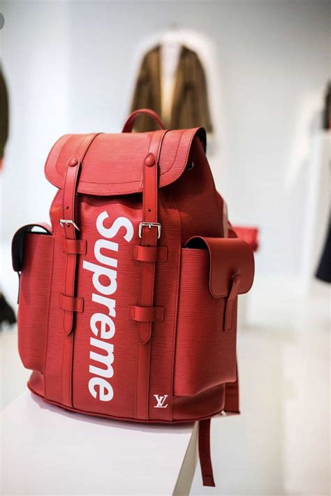 red supreme lv backpack real vs fake|false supreme x Lv backpack.